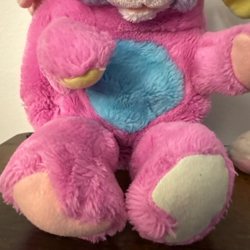 Vintage 1980s Pink Blue And Purple Popples Stuffed Animal Plush Toy Retro Kids - Picture 8 of 16