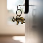 Elephant Brass Figurine Figure Miniature Home Ornament Keyring Car Pendant