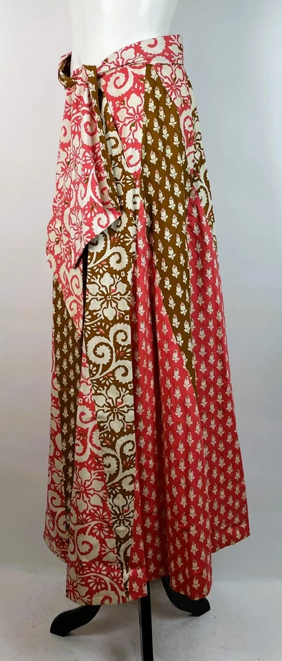 Maxi falda larga vintage años 70 Bill Atkinson estilo retazos + faja 12 Foto 3 de 4