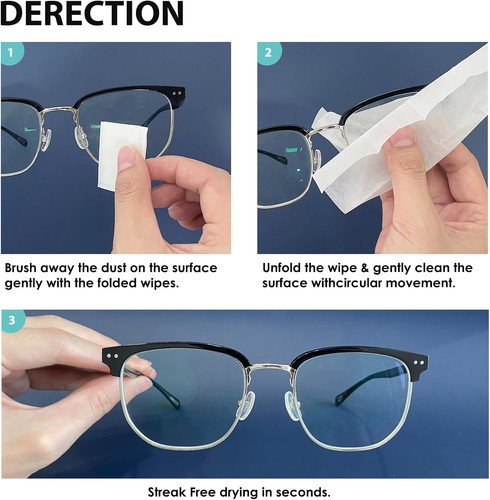 200 Count Lens Cleaning Wipes Pre-Moistened Streak-Free Eyeglass & Camera - Picture 6 of 7