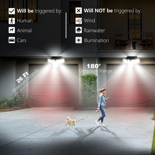 AmeriTop Solar Lights Outdoor, 2 Four-Heads 300LED, Daylight - 4head - 300LED - Picture 2 of 7