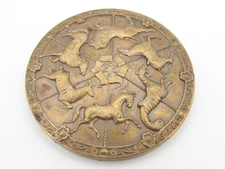 1988 CAROUSEL CIRCUS ANIMALS Medallic Art Co Bronze Calendar Medallion
