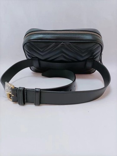 GUCCI Black GG Marmont Matelassé Square Belt Bag 90 Belt Size 90 cm - Picture 3 of 6