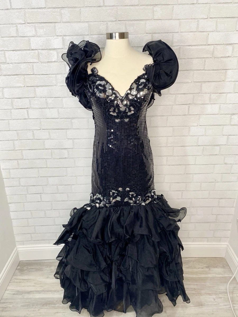 open lace back dress A-Line V Neck Open Back Black Long Prom Dress with Beading PG713 US16 / Black main image 0