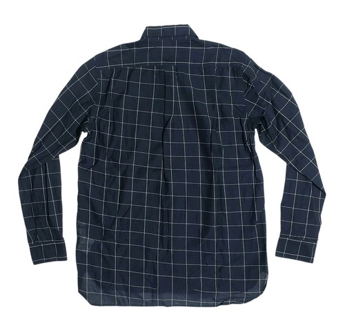 GAP Womens Windowpane Boyfriend Shirt Semi Sheer Navy Blue Medium NWT - Picture 3 of 6