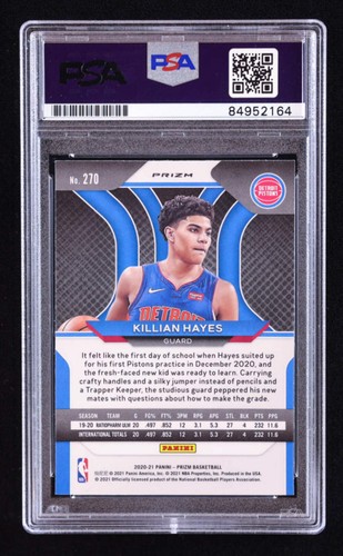 Killian Hayes Signed 2020-21 Panini Prizm Prizms Silver #270 RC (PSA | Auto 10) - Bild 2 von 2