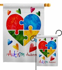 Autism Love Garden Flag Awareness Support Decorative Gift Yard House Banner