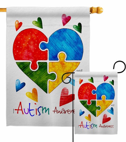 Bandiera da giardino amore autismo supporto sensibilizzazione regalo decorativo cortile casa striscione - Foto 1 di 17