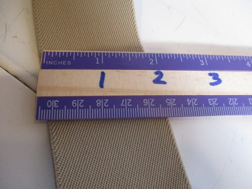 Vintage Womens Wide Strech Cummerbund Belt Tan w Tan & Gold Enamel Buckle 30" - Picture 7 of 13