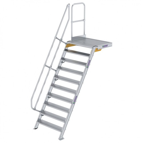 Aluminium-Treppe 60° mit Podest, Stufenbreite 1000 mm Anzahl Sprossen: 13 - Bild 8 von 12