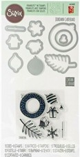 Christmas Hanging Ornaments Sizzix Stamp & Framelits Die Set 663680 NEW! 