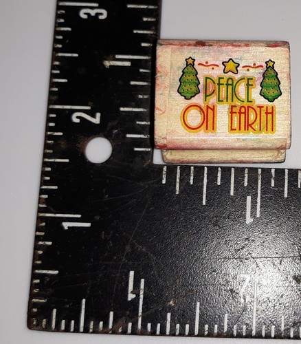 1996 rubber stamp Christmas Tree Star Peace on Earth Noteworthy XM1981 J - Picture 4 of 6