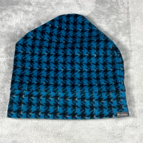 Vintage Columbia Womens L/X All Over Print Fleece Beanie Ski Fleece Winter Warm