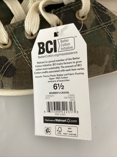 Time and Tru Scrunch Back Sneaker Memory Foam Canvas Camo Shoes Sz. 6.5 - Picture 9 of 9