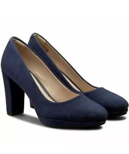 clarks navy court shoes