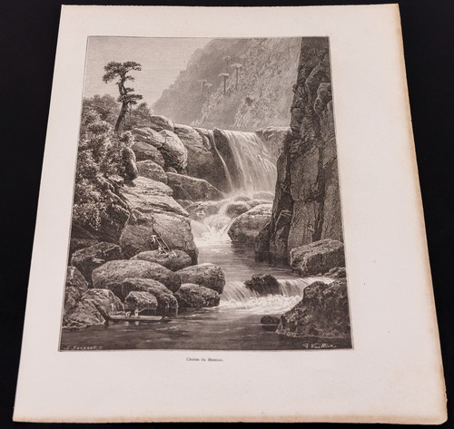 1880 - Gravur: Steinschlagschutz Du Waren ( Canal Du Panama, Darien, Cascade) - Bild 2 von 2