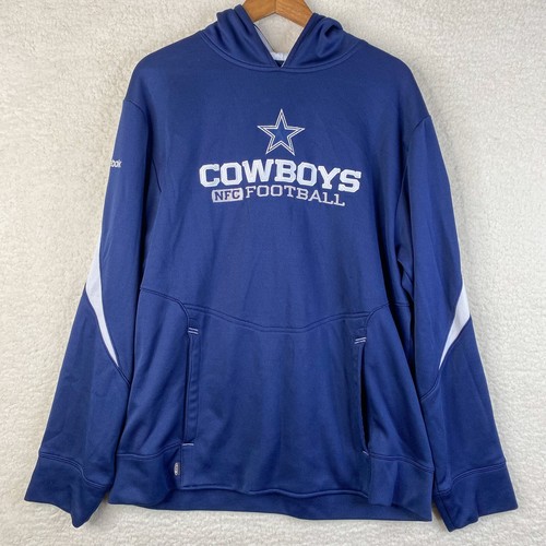 Reebok NFL On Field Dallas Cowboys Football Hoodie Mens Medium Navy Performance - Picture 1 of 13