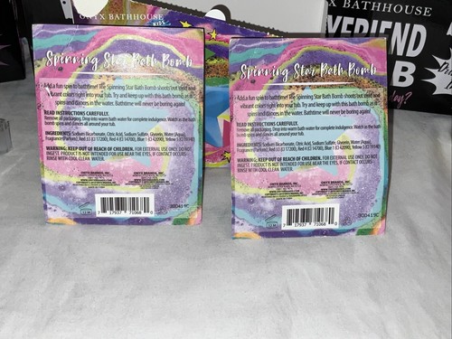 Onyx BathHouse Kids Spinning Star BathBomb 2 CottonCandy Scented ShootsColor New - Picture 8 of 24
