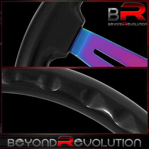 Universal Deep Dish Black Neo Chrome Center Steering Wheel Frame Elder Leaf Horn - Picture 3 of 4