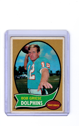 1970 Topps FB Bob Griese Miami Dolphins #10 🚀😳💥 En muy buen estado