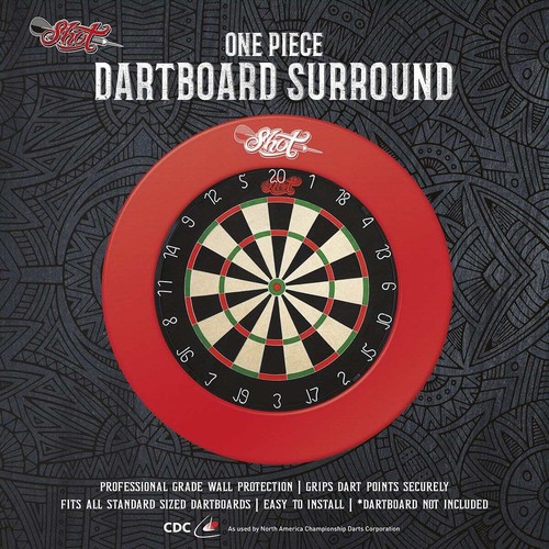 Shot 1 Piece Dartboard Surround Red - Picture 2 of 2