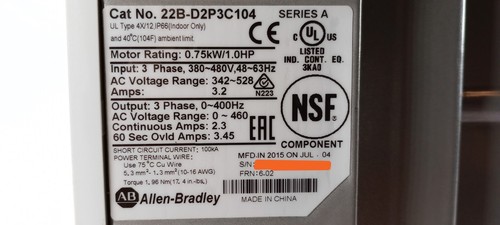 ALLEN-BRADLEY 22B-D2P3C104 POWERFLEX 40 DRIVE nice condition - Picture 3 of 18