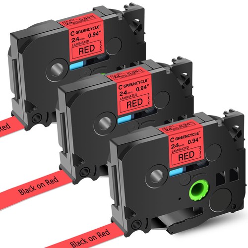 Kompatibel Brother P-Touch TZe-451 24 mm schwarz/rot Standard laminiertes Klebeband 3er-Packungen - Bild 1 von 9