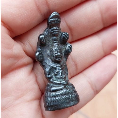 Leklai Cinco Cabezas Naga Cubriendo Buda Amuleto Tailandés Estatua 1.8" - Imagen 6 de 9