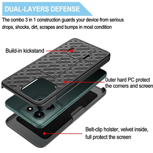 For Moto G Power G Stylus G 5G 2025 Case + Belt Clip Holster Cover +Screen Glass - Picture 5 of 9