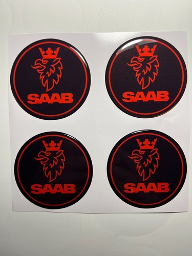 4x Saab Aufkleber für Radnabenkappen Selbstklebende Embleme für Felgen - Bild 4 von 8