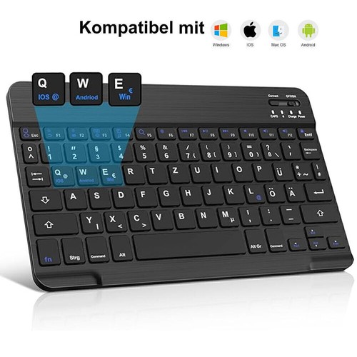 Leder Magnet Hülle Für 9.7-11'' Tablet Universal Bluetooth QWERTZ Tastatur Maus - Bild 20 von 40