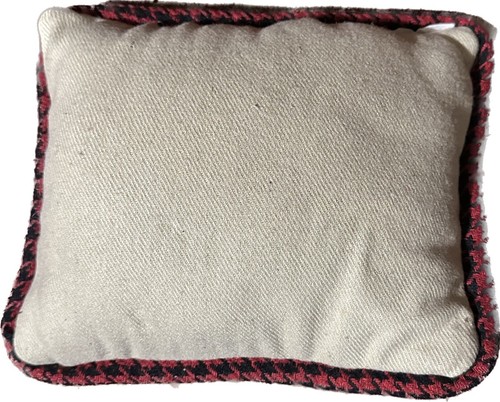 Christmas Holiday HOLLY Throw Pillow Farmhouse DECOR BLACK RED GINGHAM 9”x8”bell - Picture 2 of 3