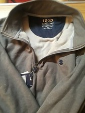Izod Advantage Performance 1/4 Zip Sweater Stretch/Extensible, Gray, Men's L NWT