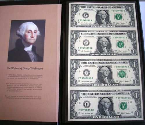 WORLD RESERVE - SERIES OF 3 UNCUT SHEETS OF 4 - ONE DOLLAR - $1 - RARE 2009 - Picture 3 of 8
