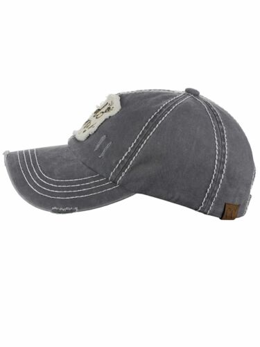 C.C Women's Distressed Vintage Embroidered 'I Do Crew' Patched Baseball Cap - Picture 11 of 20