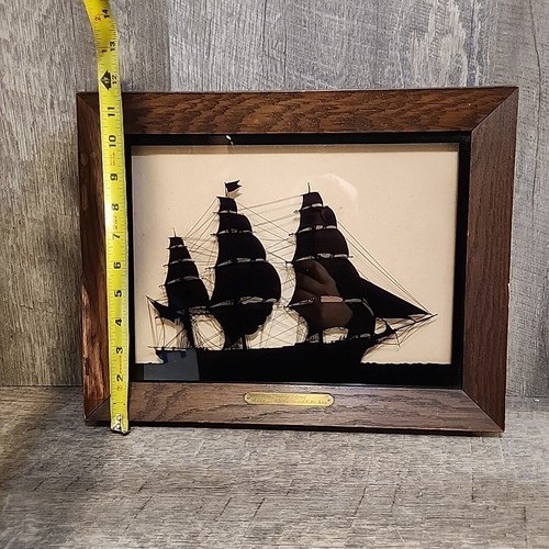 C & A Richards Boston Clipper Ship Art Flying Cloud Silhouette Black Vintage Pic - Picture 6 of 7