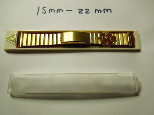 Vintage 15mm -22mm JB Champion Heavy Gold Electroplated Watch Band NOS - Bild 5 von 10