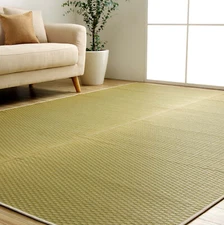 IKEHIKO Tatami mat Japanese rush grass Area Rug Plain Simple Natural Beige 1686