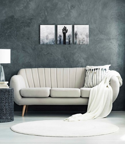 Wall Art Living Room & Bedroom - Set 3 Panels 16x12 inch -Abstract Canvas Prints - Picture 2 of 7