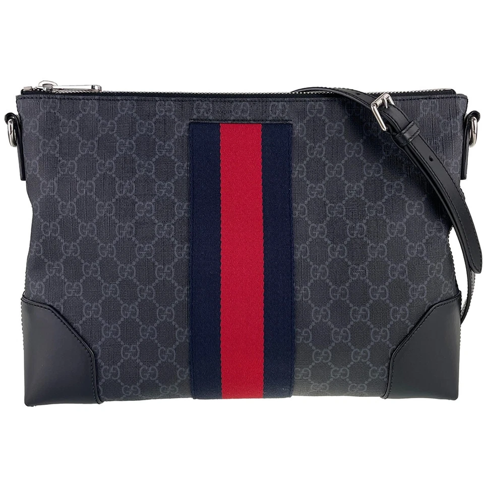 GUCCI GG supreme Sherry Line PVC Canvas Leather Fabric Black Shoulder bag 2568 - Image 2 of 4