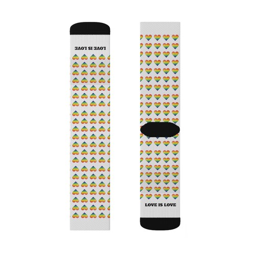"Love Is Love" Colorful Eye-catching Socks To Complement An Office Look - White - Picture 4 of 13