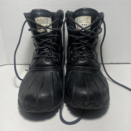 Nautica Men's Channing Duck Boots Size 9 Black Canvas