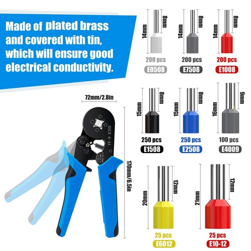 Sopoby AWG 28-7 Ferrule Crimping Tool Kit - Crimper Plier with 1800 Pcs Wire - Bild 11 von 14