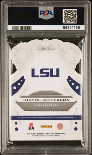 2020 PANINI CHRONICLES DRAFT CROWN ROYALE RED JUSTIN JEFFERSON #35 RC PSA 10 - 第 2/2 張圖片