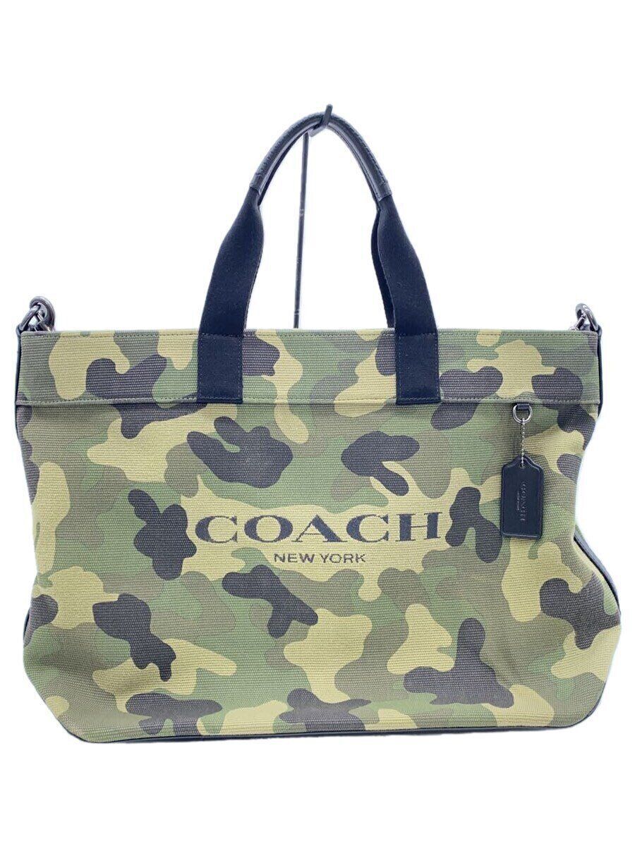 Used Coach CL396 Tote Bag in Khaki Camouflage Canvas | eBay