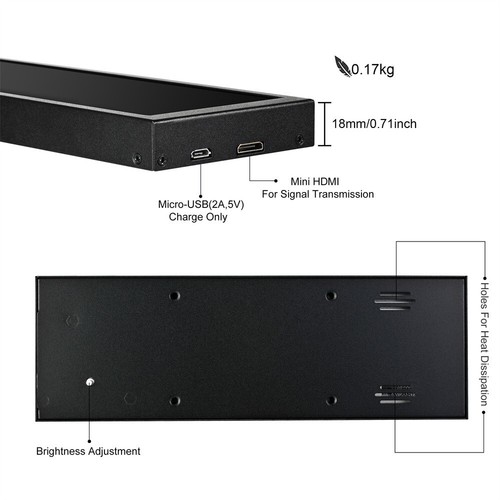 7,84'' Mini monitor HD IPS 400x1280 Ekran wtórny Rozciągnięty pasek Wyświetlacz LCD - Zdjęcie 9 z 13