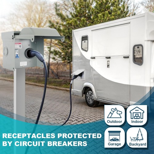 30 Amp Wohnmobil Steckdosenbox Temporäre Steckdose mit Schutzschalter Outdoor Breake... - Bild 2 von 8