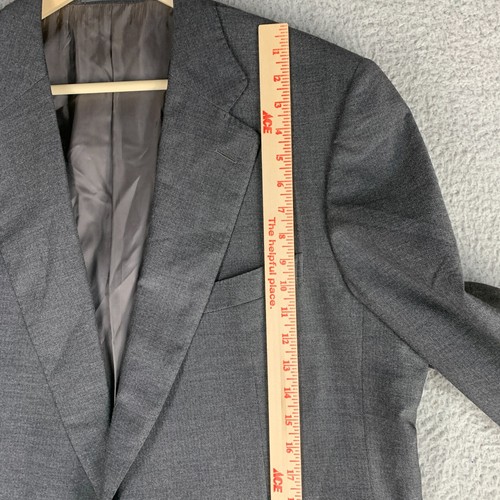Ermenegildo Zegna Sport Coat Jacket Italy 50 US 40 Wool Super 120s Gray Vintage - Picture 3 of 20