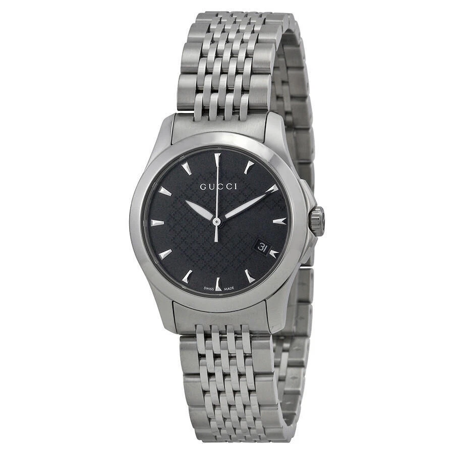 Montre pour femme Gucci G Timeless YA126502 cadran noir acier inoxydable