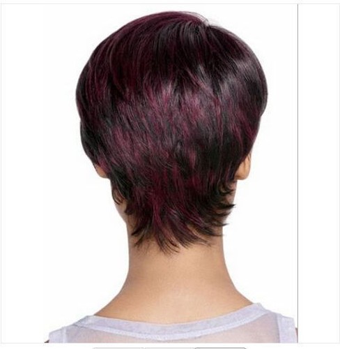 Fashion Short Straight Wine Red Women Lady Cosplay Hair Wig Full Wigs + Wig Cap - Picture 3 of 4